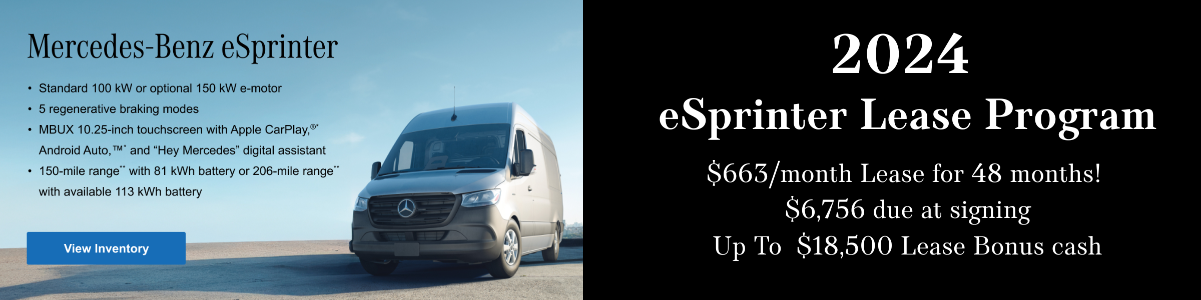 2024 eSprinter Lease Program at Mercedes-Benz of Hampton