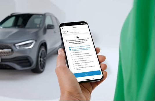 Mercedes-Benz app in hand