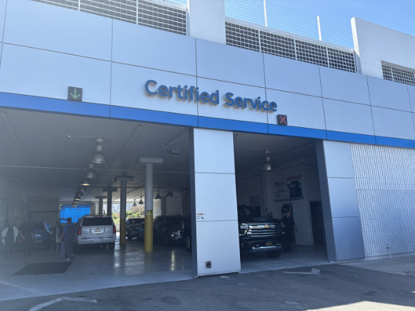 Chevrolet of Puente Hills commercial service bay in City of Industry, CA.