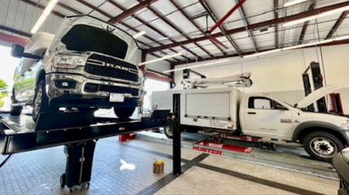 Heavy Duty commercial vehicle service department at Dayton Andrews CDJR in Clearwater, FL