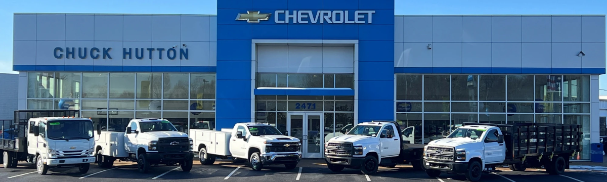 Commercial vehicle lineup at Chuck Hutton Chevrolet in Memphis, TN, offering commercial vehicle service to businesses in Tennessee and beyond