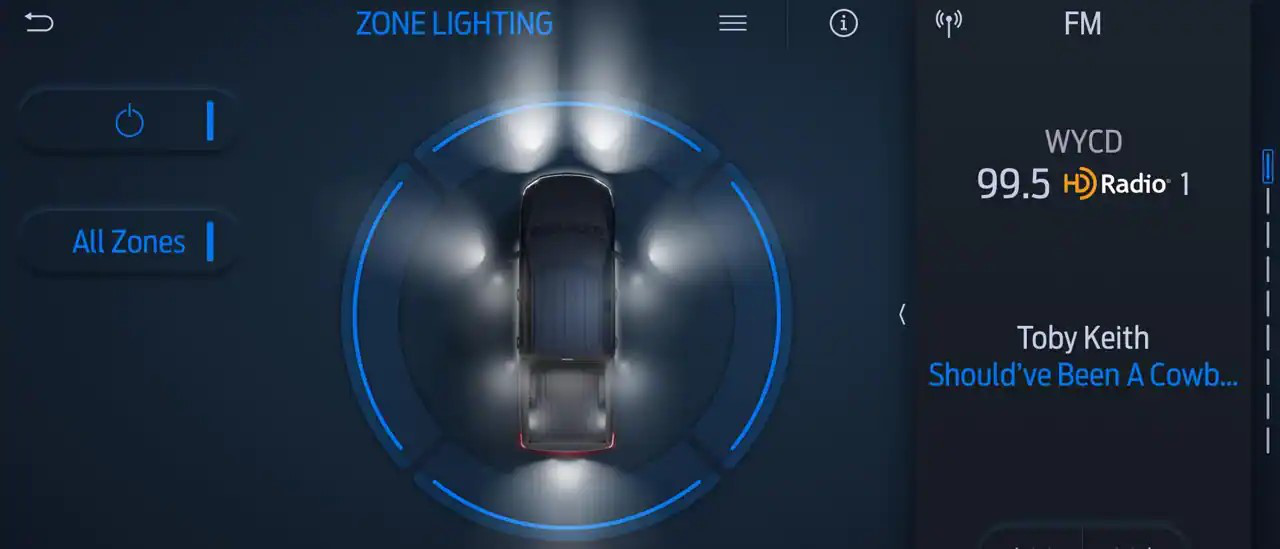 Ford F-150 Lightning Pro's Zone Lighting illuminates the work area around the truck.