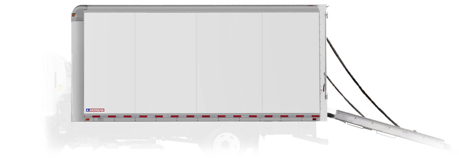 Close-up of the MorganPlate sidewall on a ProScape box truck.