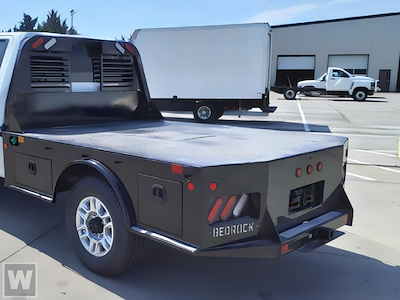 New 2024 Chevrolet Silverado 3500 Work Truck Crew Cab 4WD 8' 6" Bedrock Steel Flatbed Truck with Gooseneck Hitch for sale #RF450314 - photo 1
